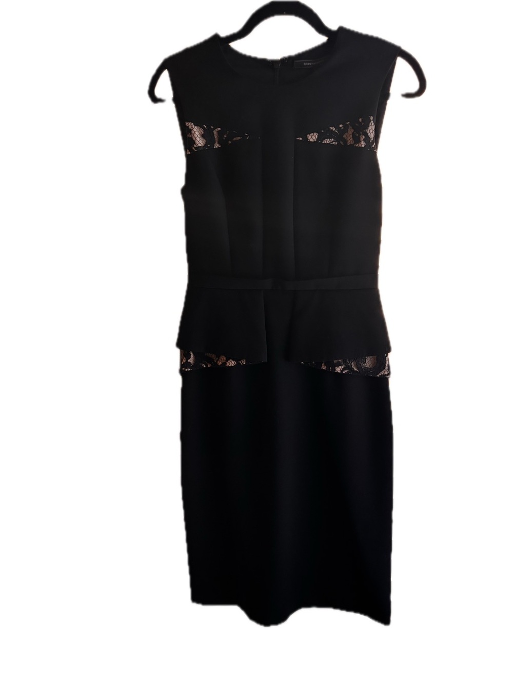 BCBGMaxAzria - Black Sleeveless Lace-Trim Dress